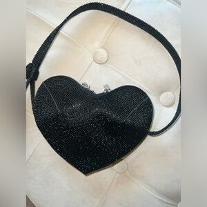 Zara Black Heart Rhinestone Bag